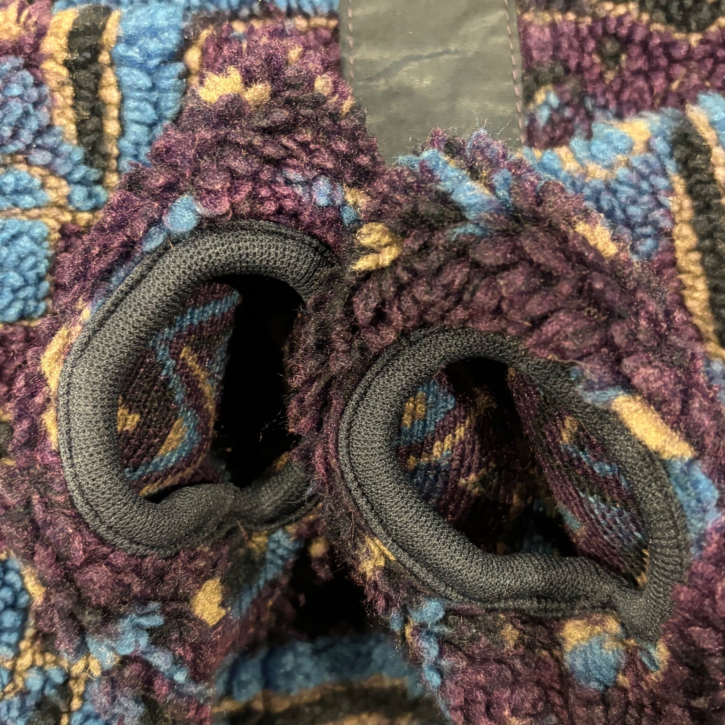 90's Columbia フリース ネイティブ デザインプルオーバー 青黒紫 (L)/A8809F-SO