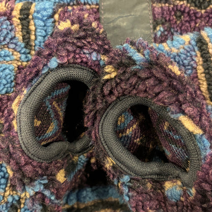 90's Columbia フリース ネイティブ デザインプルオーバー 青黒紫 (L)/A8809F-SO