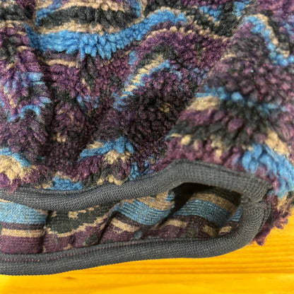 90's Columbia フリース ネイティブ デザインプルオーバー 青黒紫 (L)/A8809F-SO