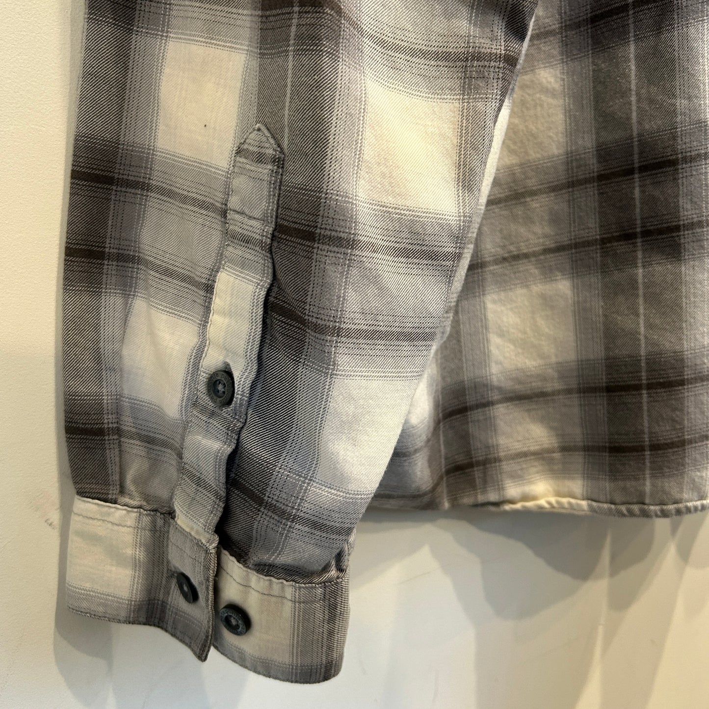 00's Patagonia チェック オーガニックコットン シャツ ホワイト グレー  (XL)/C0235SH-SO