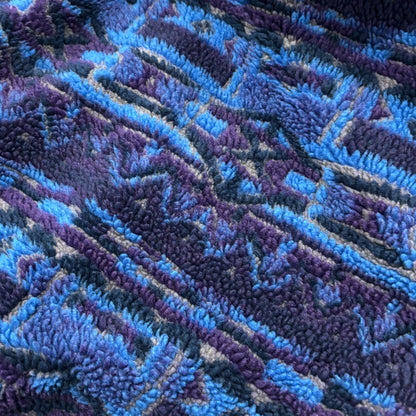 90's Columbia フリース ネイティブ デザインプルオーバー 青黒紫 (L)/A8809F-SO