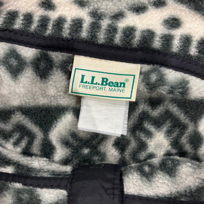 90's L.L.Bean スナップTタイプ "Wind Bloc Series" デザインフリース 黒白灰 (サイズ不明)/A3102F-SO