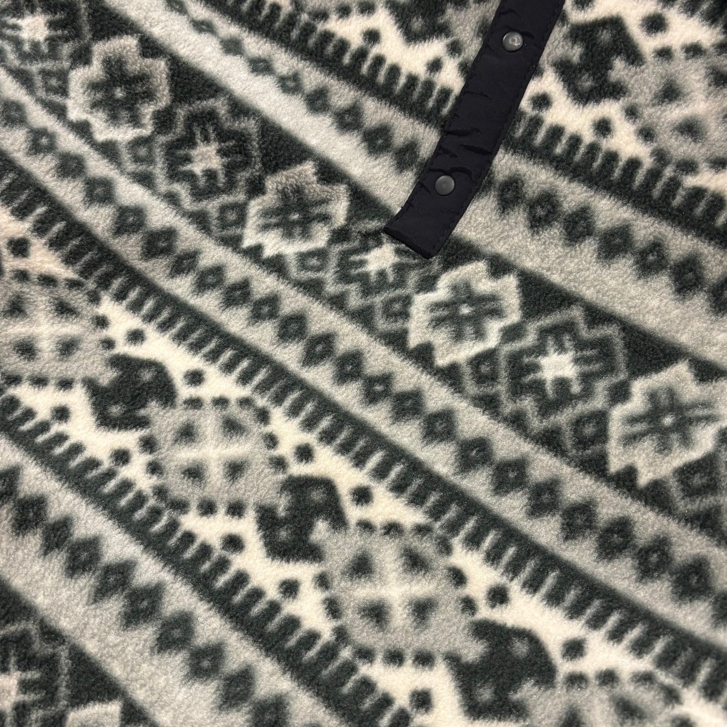 90's L.L.Bean スナップTタイプ "Wind Bloc Series" デザインフリース 黒白灰 (サイズ不明)/A3102F-SO