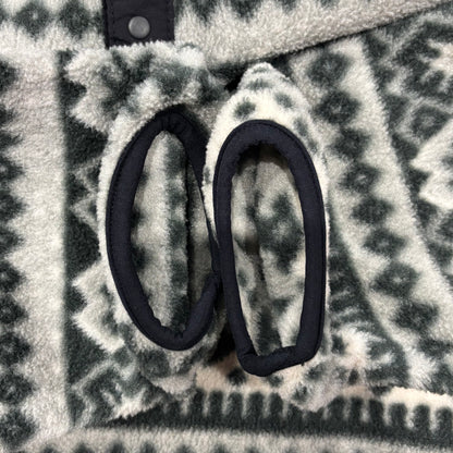 90's L.L.Bean スナップTタイプ "Wind Bloc Series" デザインフリース 黒白灰 (サイズ不明)/A3102F-SO