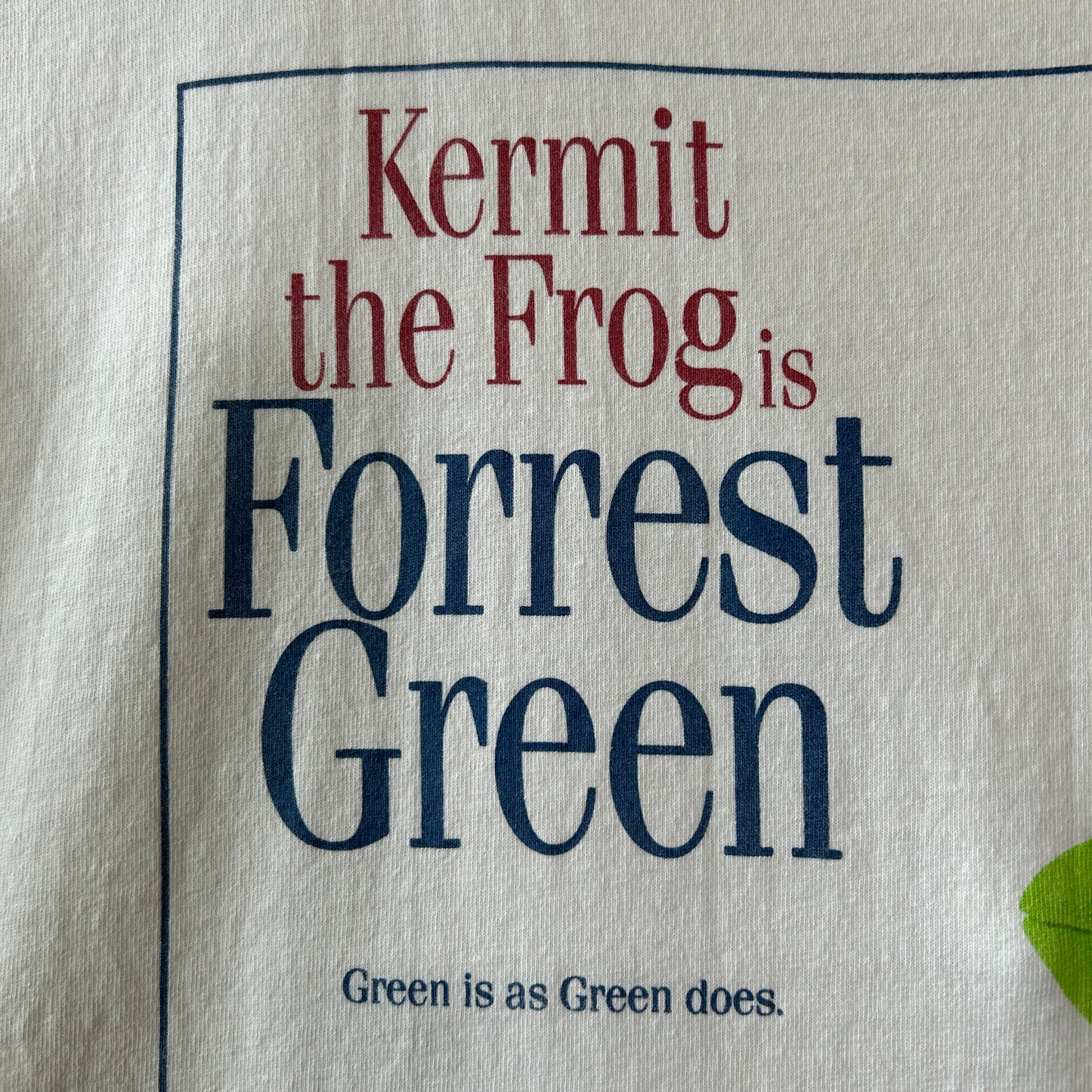 90's Kermit カーミット フォレスト・ガンプ パロディーTシャツ マペット セサミ 白(XL)/C1094T-SO