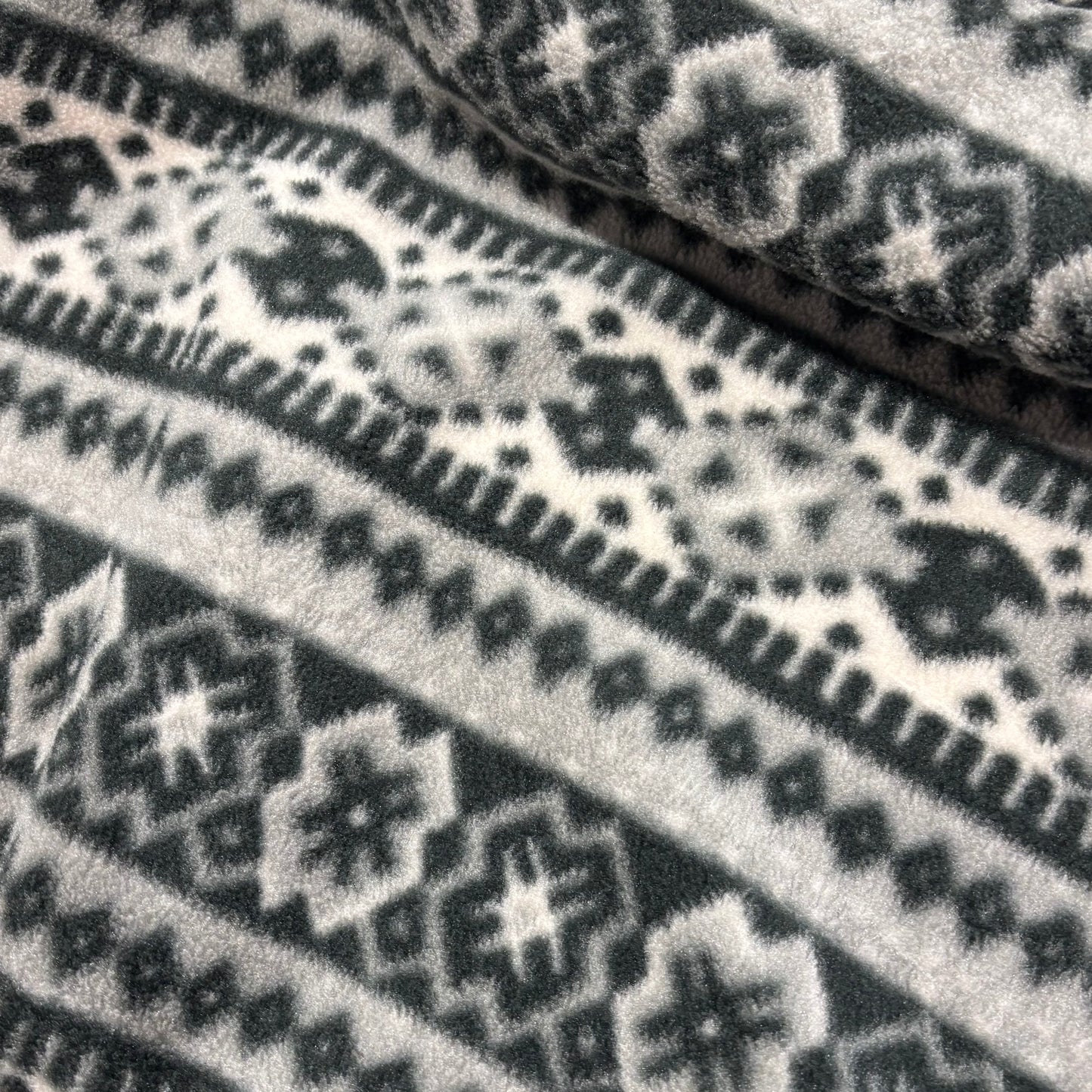 90's L.L.Bean スナップTタイプ "Wind Bloc Series" デザインフリース 黒白灰 (サイズ不明)/A3102F-SO