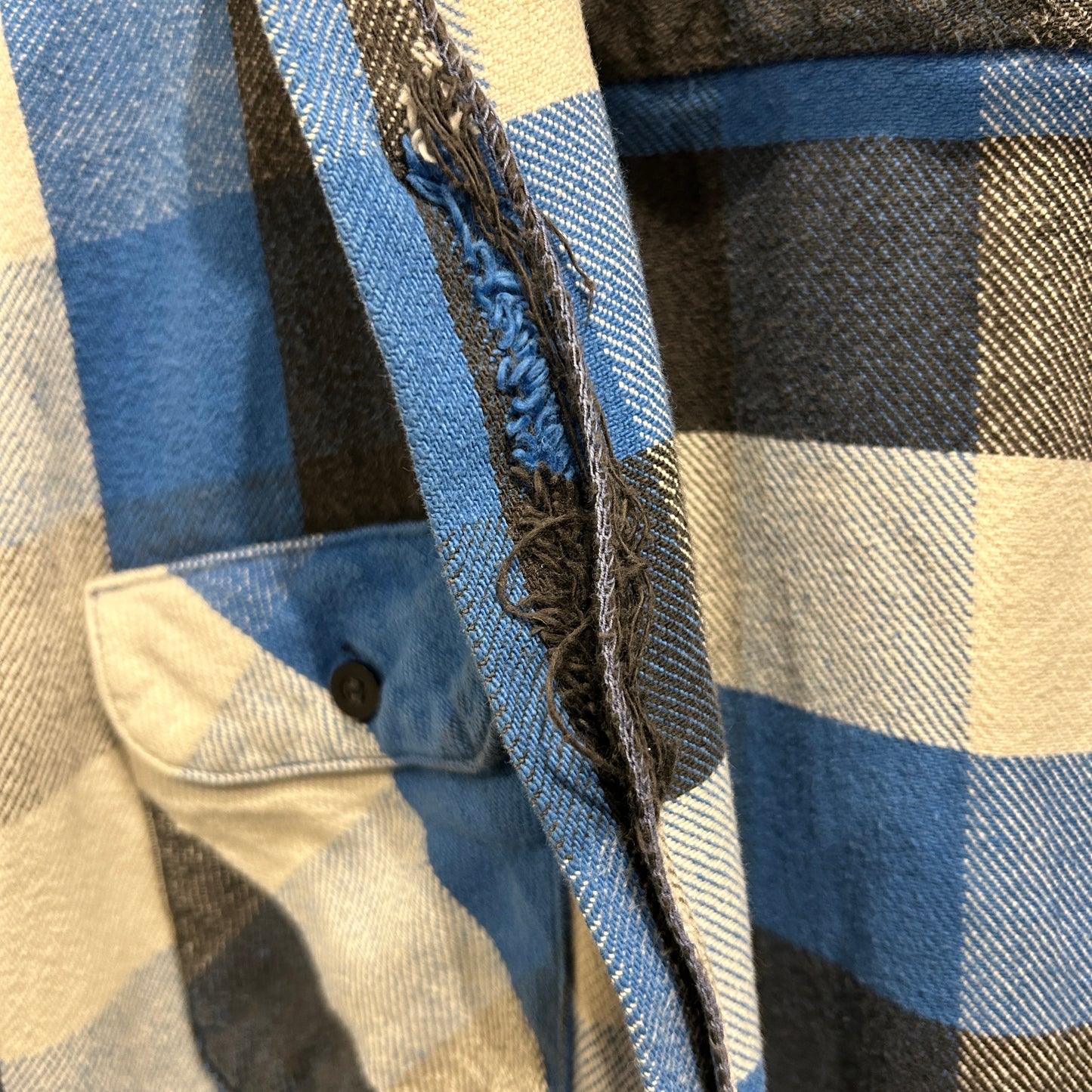 90's ~ GREATLAND チェック フランネルシャツ ブラック ブルー ホワイト (M)/C0281SH-SO