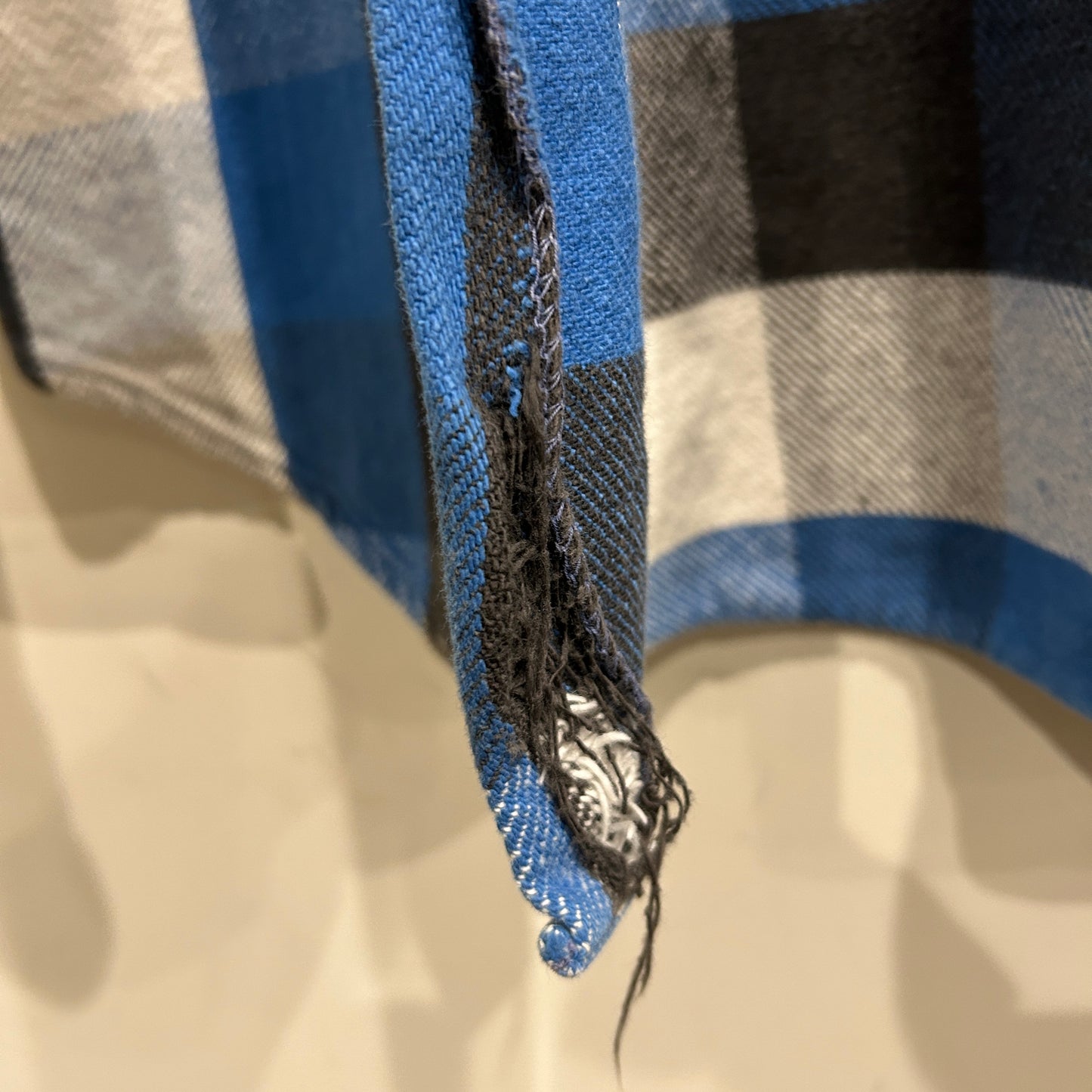 90's ~ GREATLAND チェック フランネルシャツ ブラック ブルー ホワイト (M)/C0281SH-SO