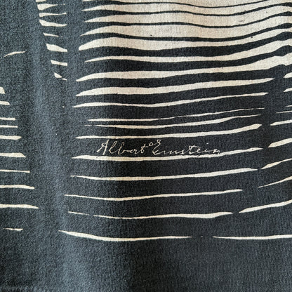 90's Albert Einstein アインシュタイン 肖像画Tシャツ ブラック (XL)/C1221T-SO