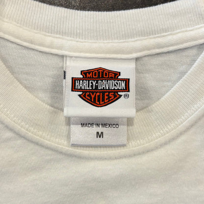 00's  HAREY-DAVIDSON 袖プリント ロンT 白 (M) /B3244T-SO