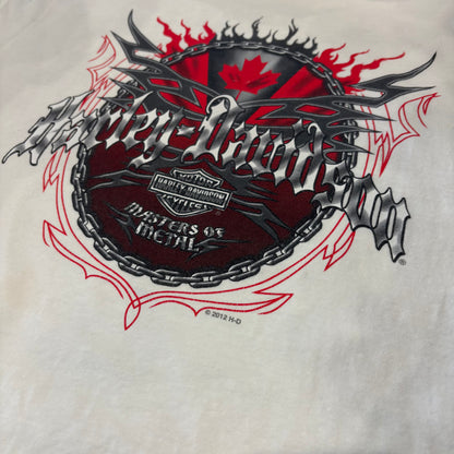 00's  HAREY-DAVIDSON 袖プリント ロンT 白 (M) /B3244T-SO