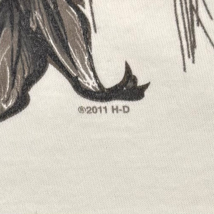 00's  HAREY-DAVIDSON 袖プリント ロンT 白 (M) /B3244T-SO