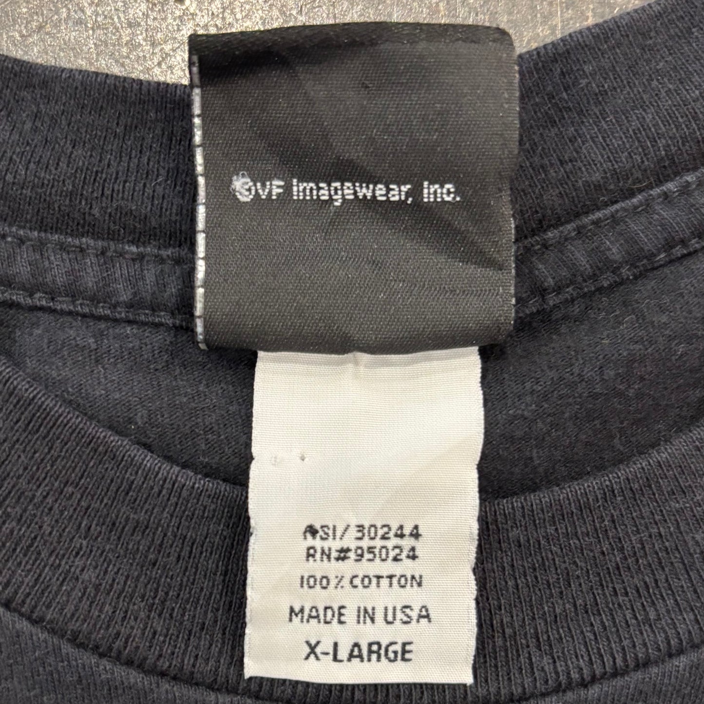 00's  HAREY-DAVIDSON ファイヤーパターン 袖プリント ロンT 黒 (XL) /B3246T-SO