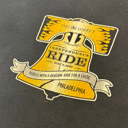 00's  HAREY-DAVIDSON ファイヤーパターン 袖プリント ロンT 黒 (XL) /B3246T-SO