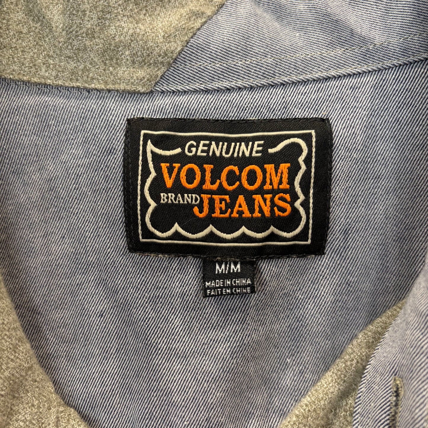 00's VOLCOM ボルコム GENUINE VOLCOM BRAND JEANS "POWELL L/S" フランネルシャツ セージグリーン (M)/B4191SH-SO