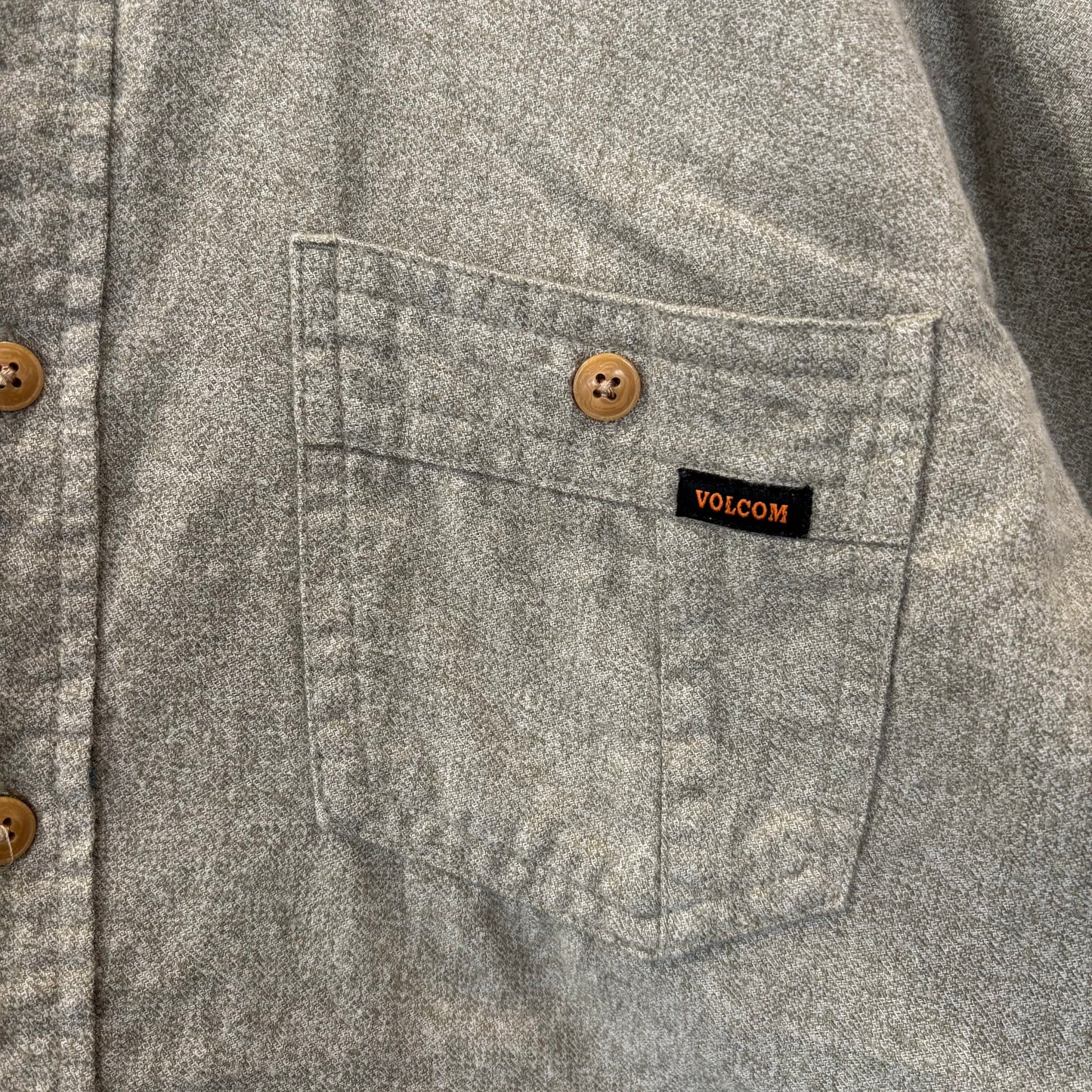 00's VOLCOM ボルコム GENUINE VOLCOM BRAND JEANS "POWELL L/S" フランネルシャツ セージグリーン (M)/B4191SH-SO
