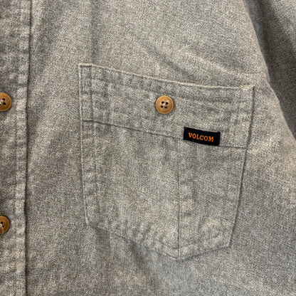 00's VOLCOM ボルコム GENUINE VOLCOM BRAND JEANS "POWELL L/S" フランネルシャツ セージグリーン (M)/B4191SH-SO