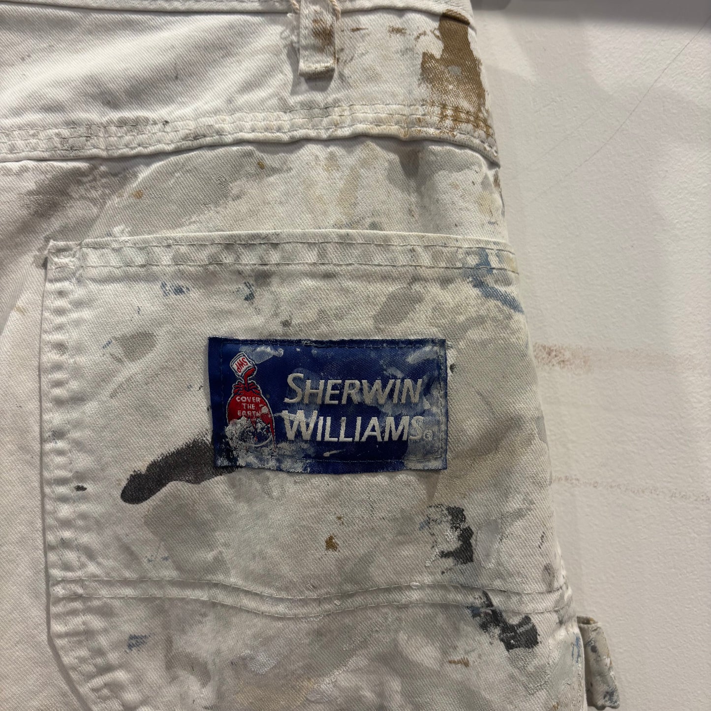 00's Dickies ディッキーズ Sherwin Williams 企業ロゴ ペインター ワークパンツ 白 (38×30)/B3704P-SO