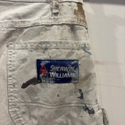 00's Dickies ディッキーズ Sherwin Williams 企業ロゴ ペインター ワークパンツ 白 (38×30)/B3704P-SO