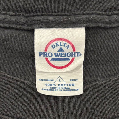 00's DELTA  HOT LEATHERS  袖プリント ロンT 黒 (L) /A8808T-SO