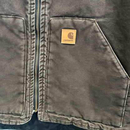 Carhartt カーハート ダックベスト V02 DKB ワークベスト ダークブラウン(M)/C0419V-SO
