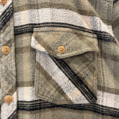 00's VOLCOM ボルコム GENUINE VOLCOM BRAND JEANS へービーネルシャツ チェック モスグリーン/ベージュ/ブラック (L)/C1622SH-SO