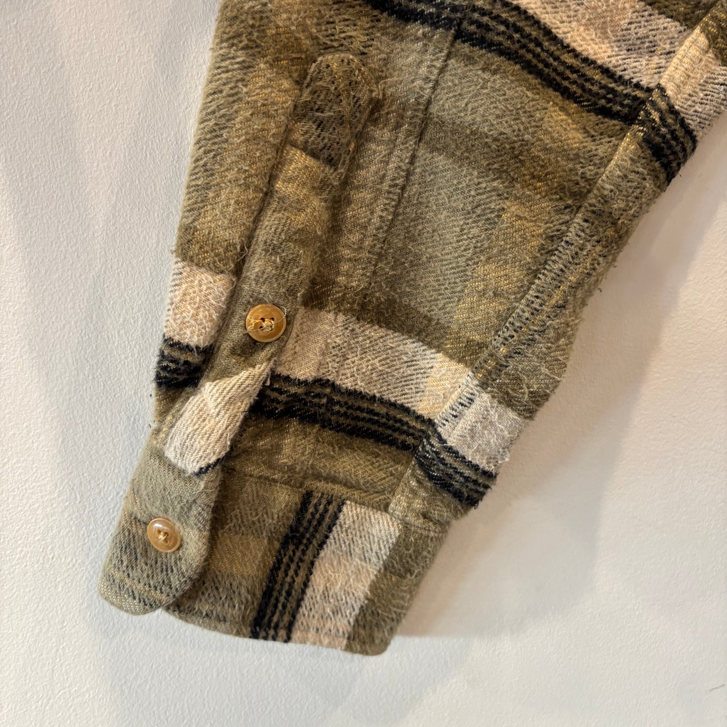 00's VOLCOM ボルコム GENUINE VOLCOM BRAND JEANS へービーネルシャツ チェック モスグリーン/ベージュ/ブラック (L)/C1622SH-SO