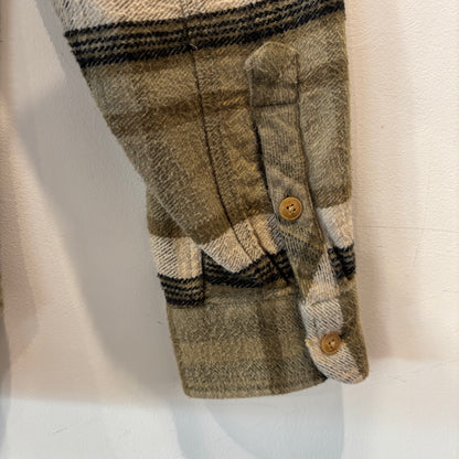 00's VOLCOM ボルコム GENUINE VOLCOM BRAND JEANS へービーネルシャツ チェック モスグリーン/ベージュ/ブラック (L)/C1622SH-SO