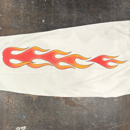 00's  HAREY-DAVIDSON  Birmingham,AL  ファイヤーパターン 袖プリント ロンT 白 (2XL) /B3247T-SO