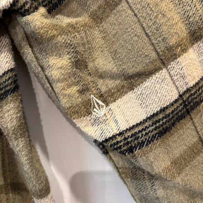00's VOLCOM ボルコム GENUINE VOLCOM BRAND JEANS へービーネルシャツ チェック モスグリーン/ベージュ/ブラック (L)/C1622SH-SO