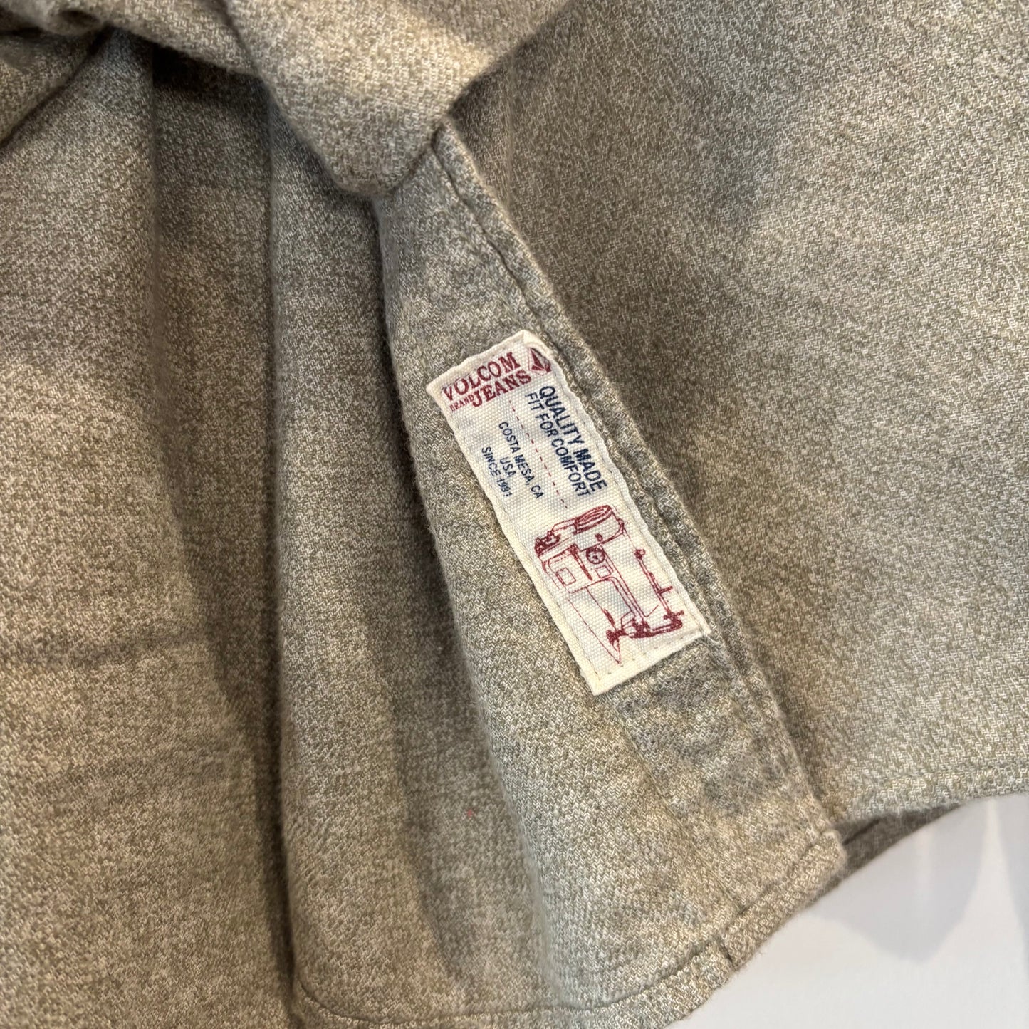00's VOLCOM ボルコム GENUINE VOLCOM BRAND JEANS "POWELL L/S" フランネルシャツ セージグリーン (M)/B4191SH-SO