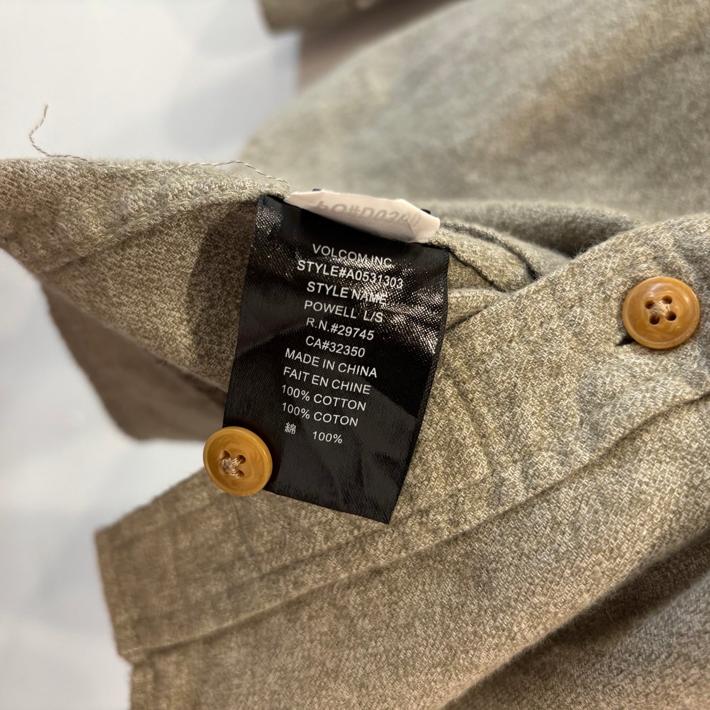 00's VOLCOM ボルコム GENUINE VOLCOM BRAND JEANS "POWELL L/S" フランネルシャツ セージグリーン (M)/B4191SH-SO