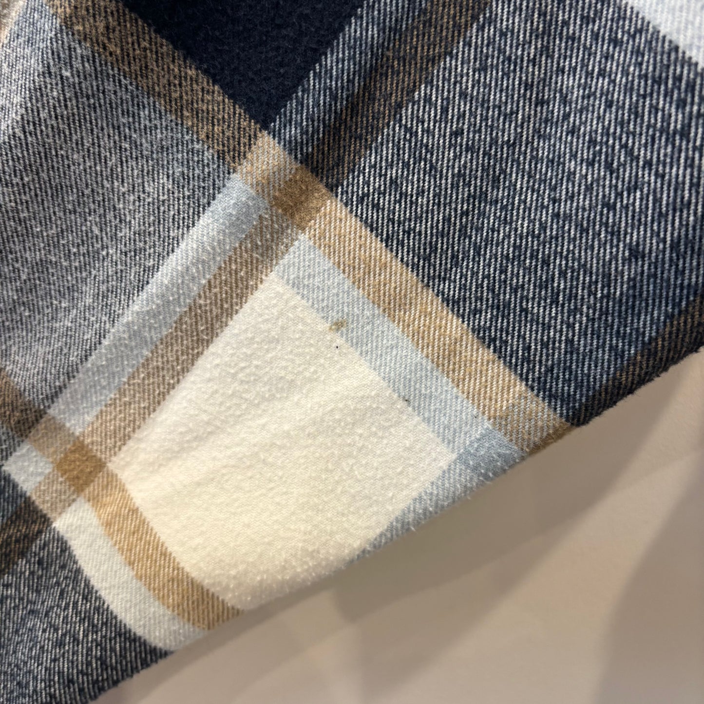 00's QUIKSILVER クイックシルバー DNA Flannel フランネルシャツ ホワイト/ベージュ/ネイビー(XL)/B4189SH-SO
