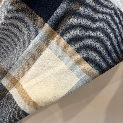 00's QUIKSILVER クイックシルバー DNA Flannel フランネルシャツ ホワイト/ベージュ/ネイビー(XL)/B4189SH-SO