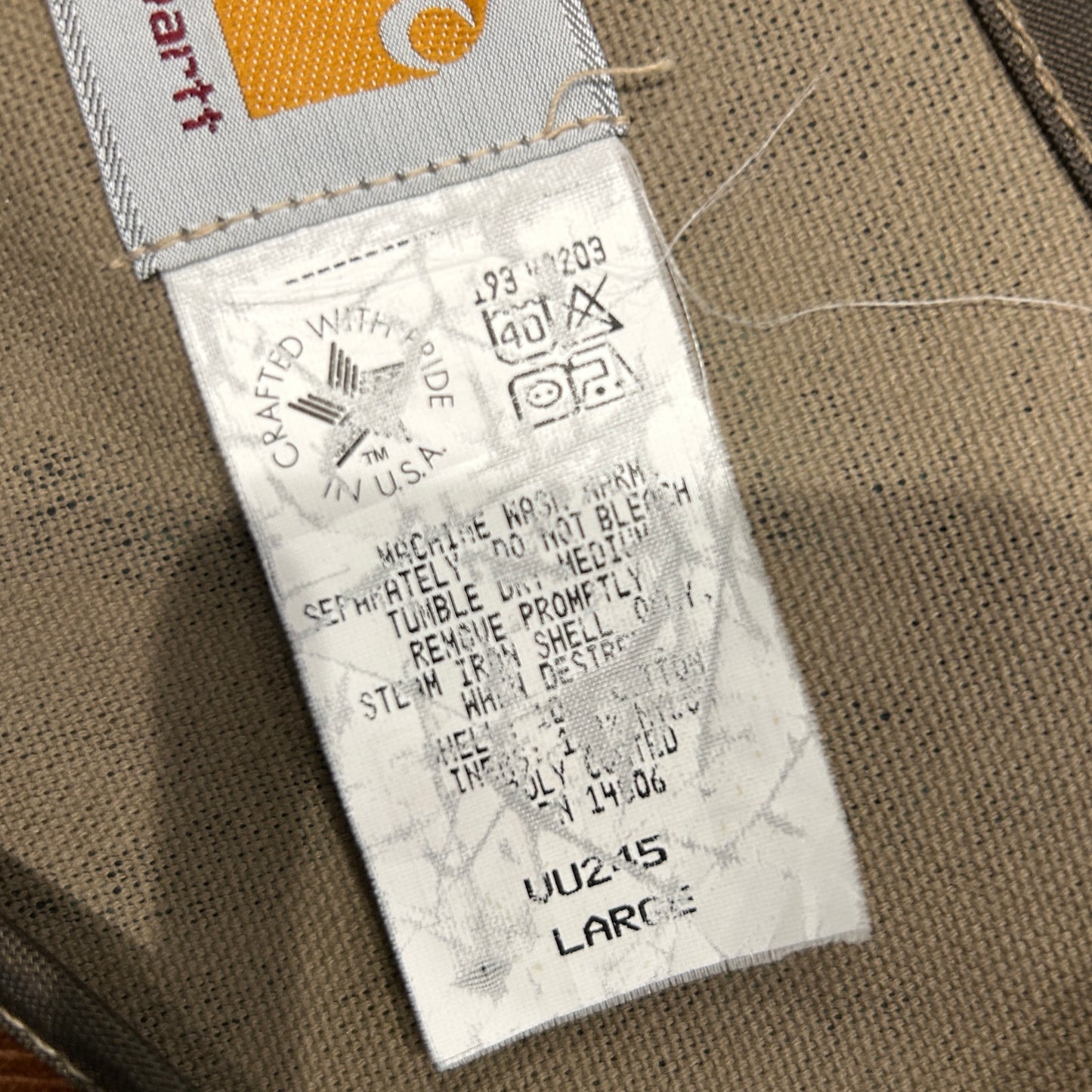 90's Carhartt カーハート ハンティングベスト VU245 リアルツリー USA製(L)/A5511V-SO