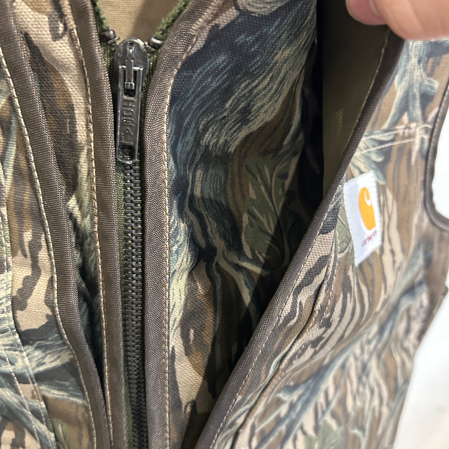 90's Carhartt カーハート ハンティングベスト VU245 リアルツリー USA製(L)/A5511V-SO