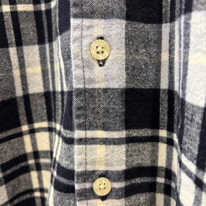 00's POLO JEANS CO. RALPH LAUREN ポロジーンズ ラルフローレン ネルシャツ ホワイト/ブラック(L)/B4190SH-SO