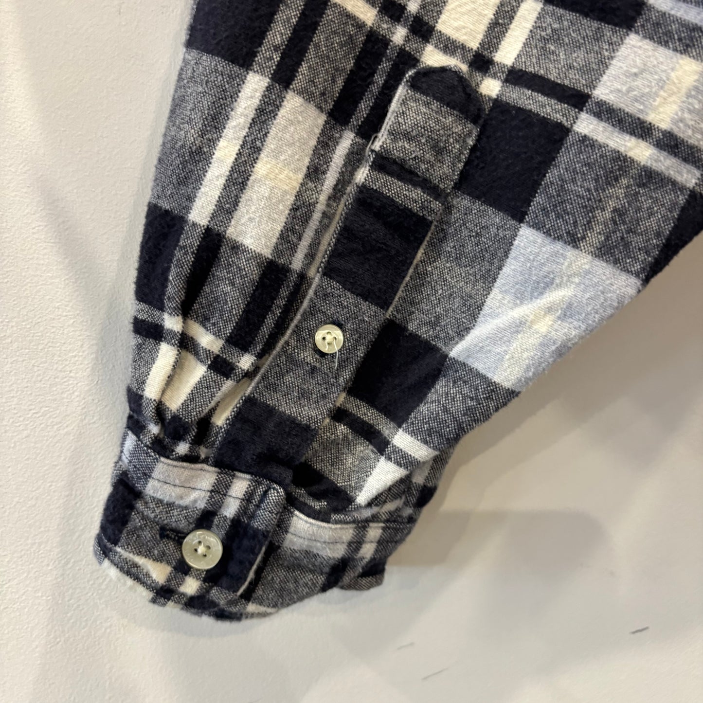00's POLO JEANS CO. RALPH LAUREN ポロジーンズ ラルフローレン ネルシャツ ホワイト/ブラック(L)/B4190SH-SO