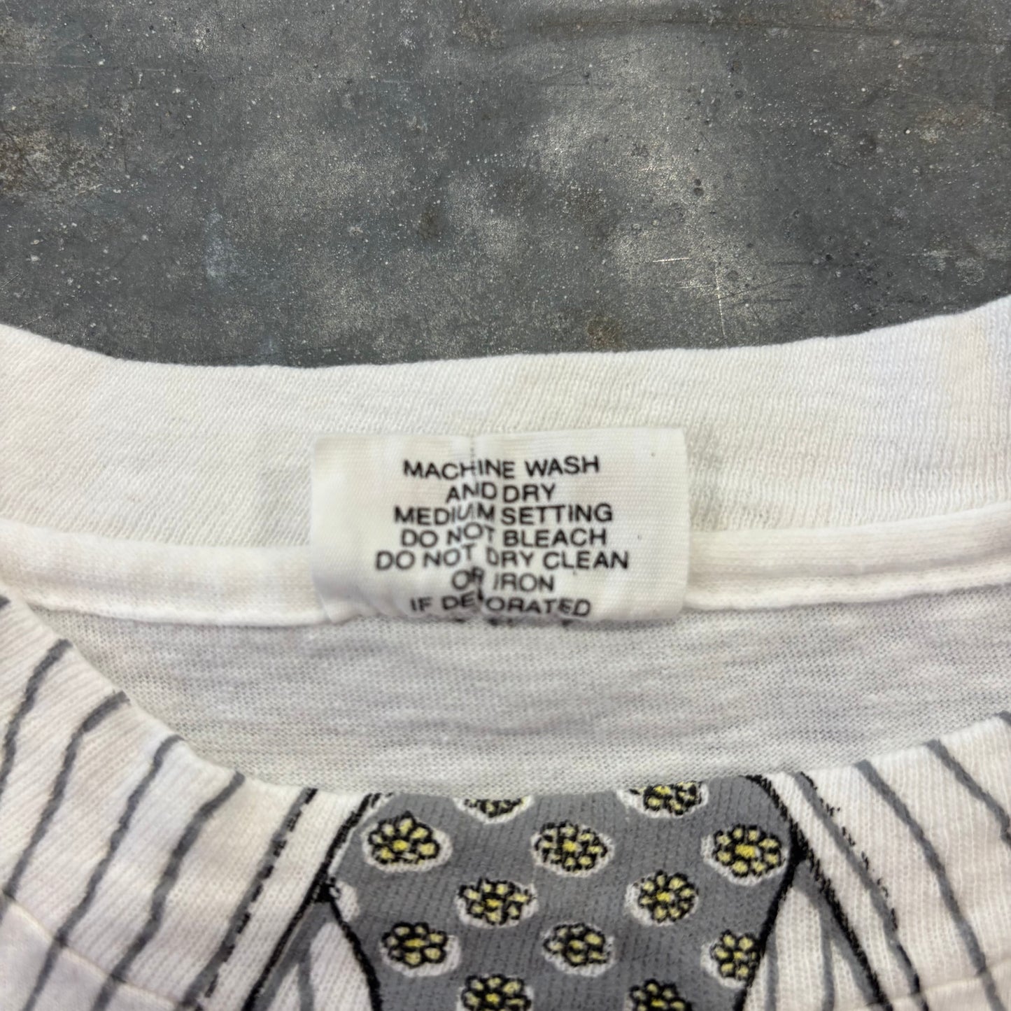 90's Hanes ヘインズ Leslie Arwin 医師 ドクター 白衣 騙し絵プリントTシャツ 白 (L)/B3694