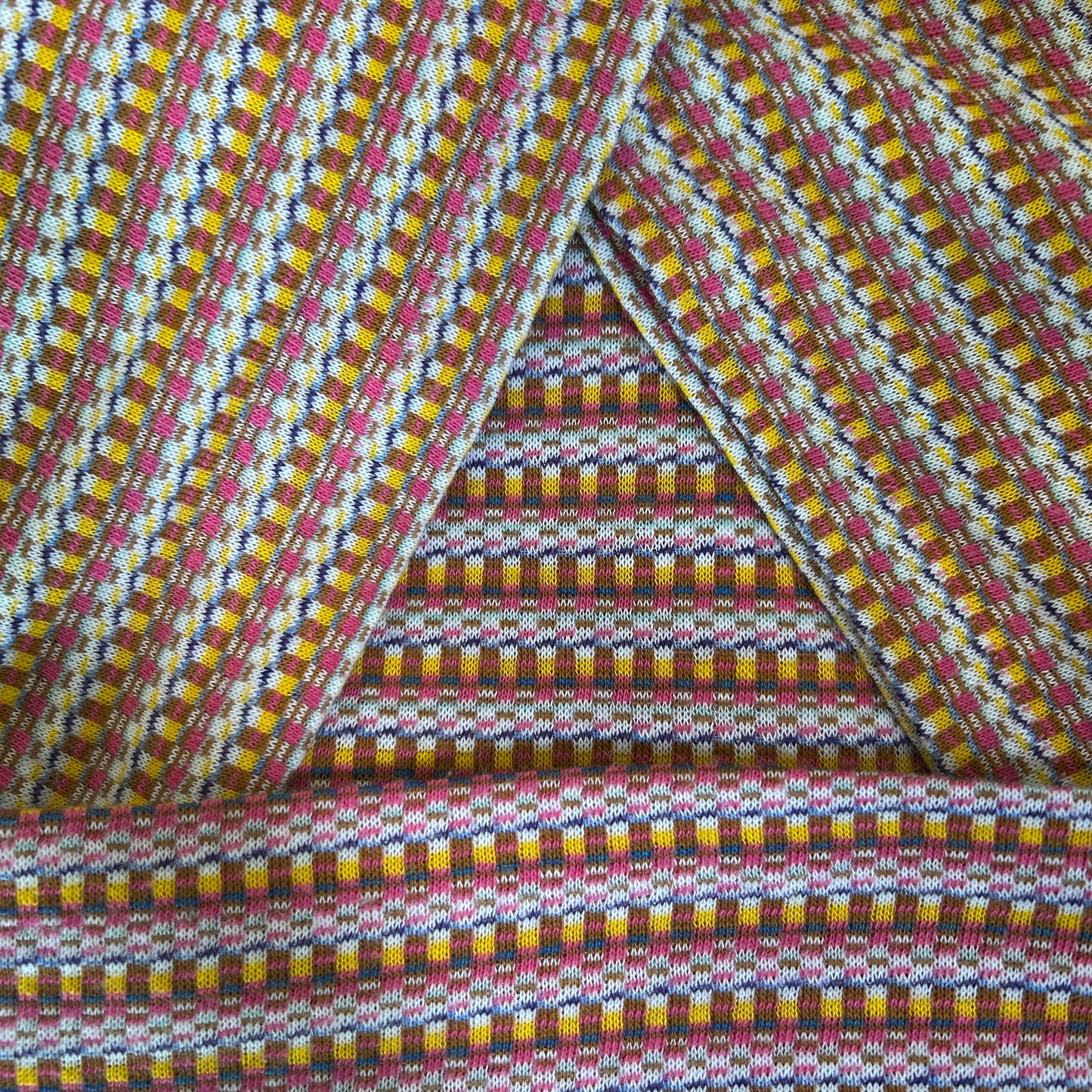 70's〜 Unknown Brand ジャガードマルチボーダーTシャツ (XL)/A7303T-SO