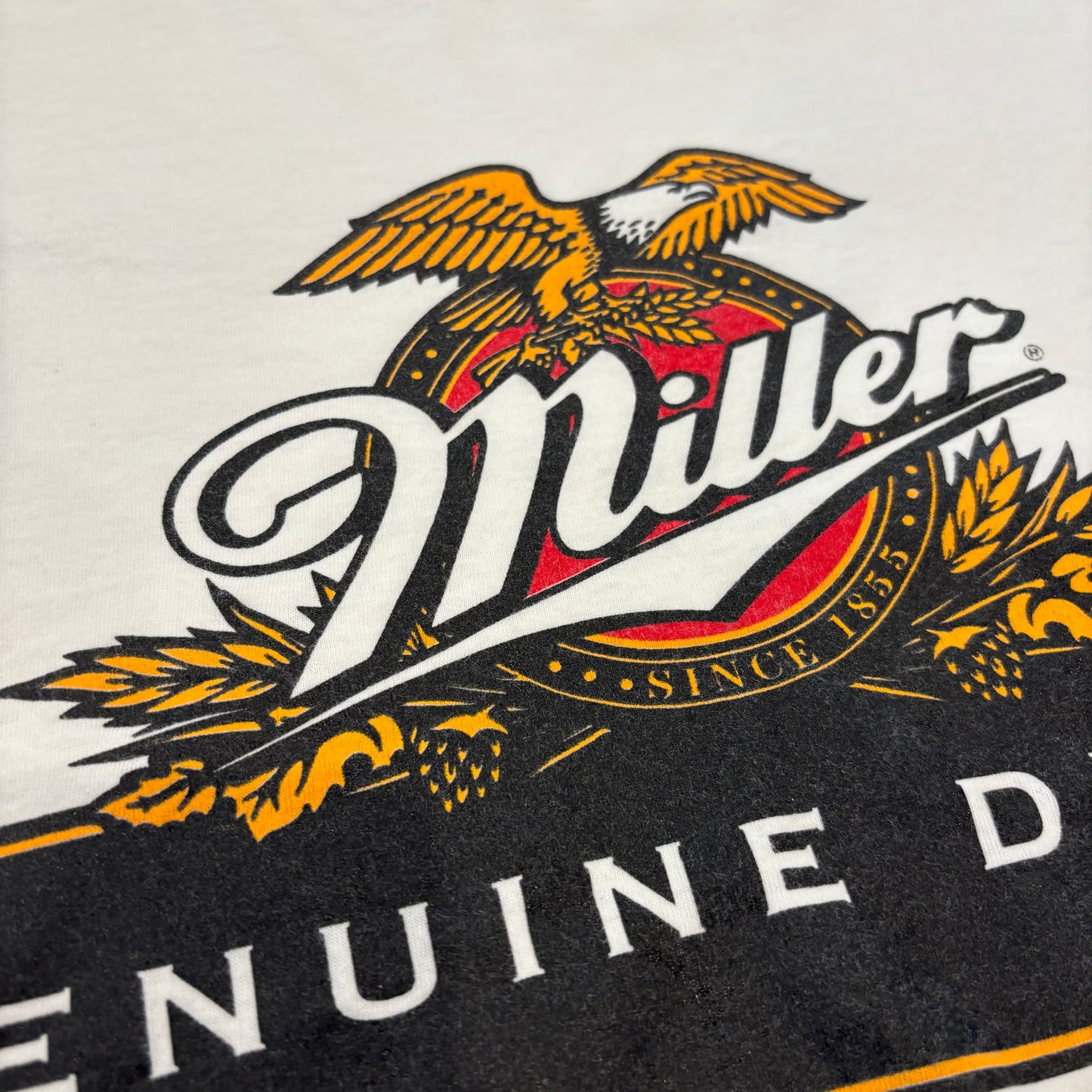 90's Hanes ヘインズ Miller Genuine Draft ミラービール 企業Tシャツ 白 (XXL)/B3695T-SO
