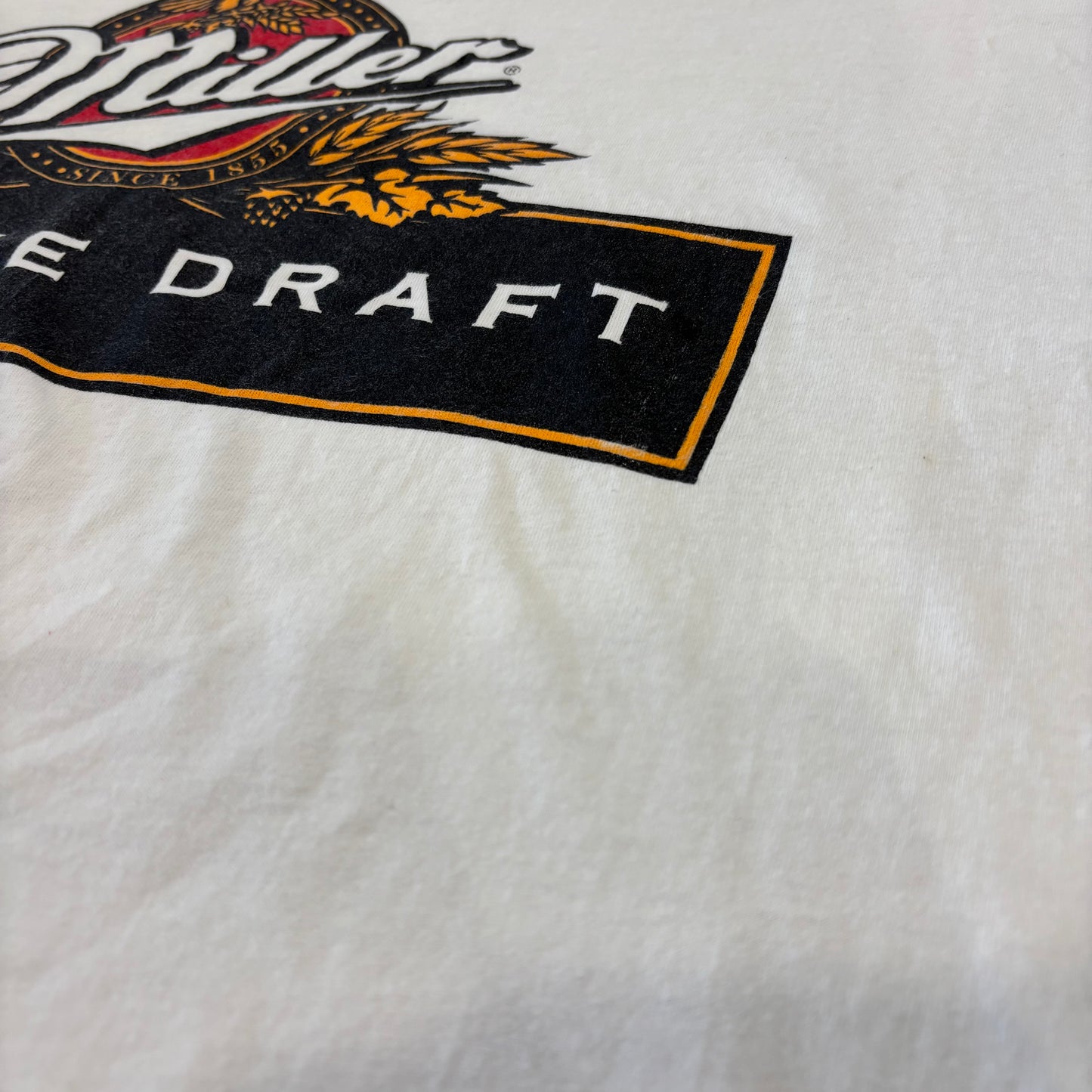 90's Hanes ヘインズ Miller Genuine Draft ミラービール 企業Tシャツ 白 (XXL)/B3695T-SO