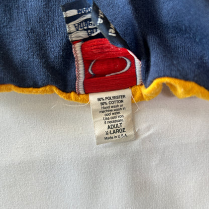 90's Arrowear ダブルフェイスTシャツ ネイビー/イエロー  USA製 (XL)/C1223T-SO