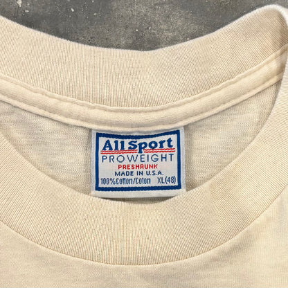 90's All Sport "Abraham Lincoln" リンカーン メッセージTシャツ 生成り(XL)/A6979T-SO