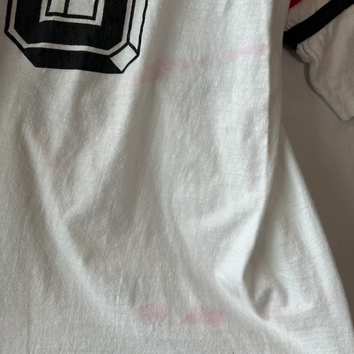 80's Walt Disney World EPCOT CENTER フロッキープリント フットボールTシャツ (XL)/A7626T-SO