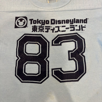 80's "Disney" ディズニー Tokyo Disney Land 開園記念Tシャツ 水色(M)/A7093T-SO