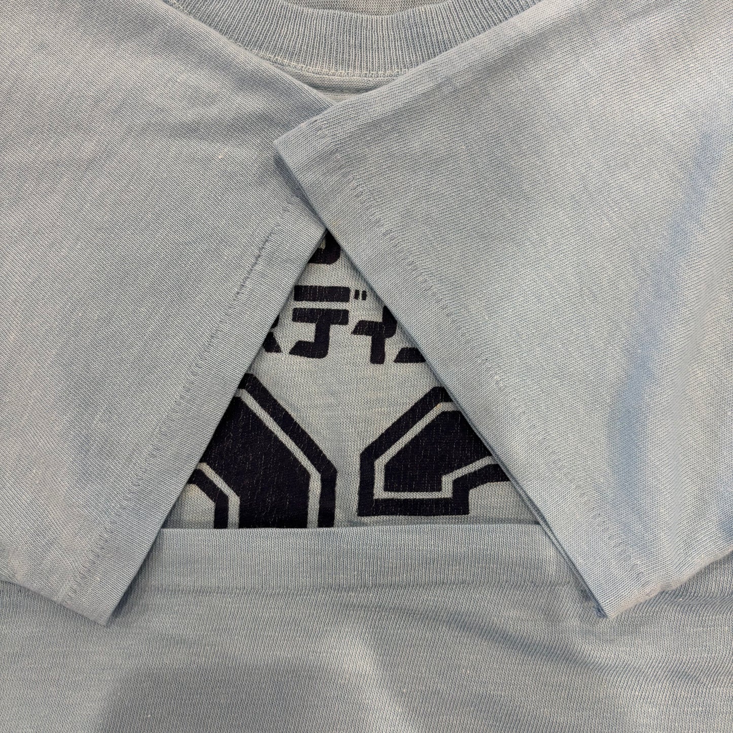 80's "Disney" ディズニー Tokyo Disney Land 開園記念Tシャツ 水色(M)/A7093T-SO