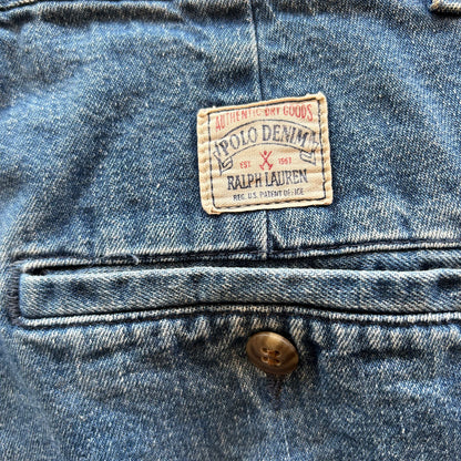 90's Polo Ralph Lauren "POLO DENIM" 2タックデニムスラックス USA製 (32×34)/A5334P-SO