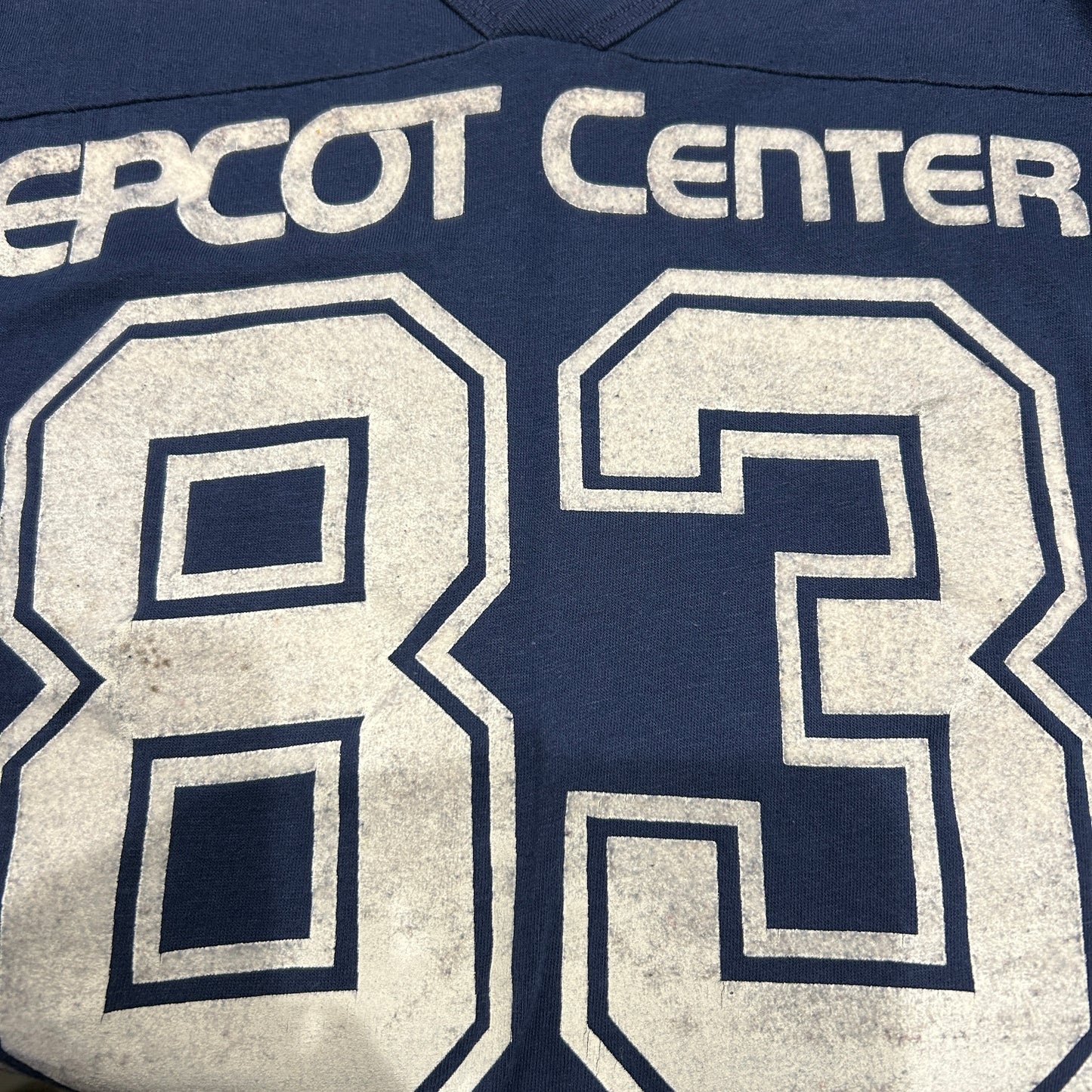 80's ARTEX EPCOT CENTER フロッキープリント フットボールTシャツ Disney World ディズニー (L)/A7637T-SO