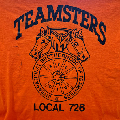 90's TEAMSTERS ロゴTシャツ 労働組合 オレンジ(L)/A7002T-SO